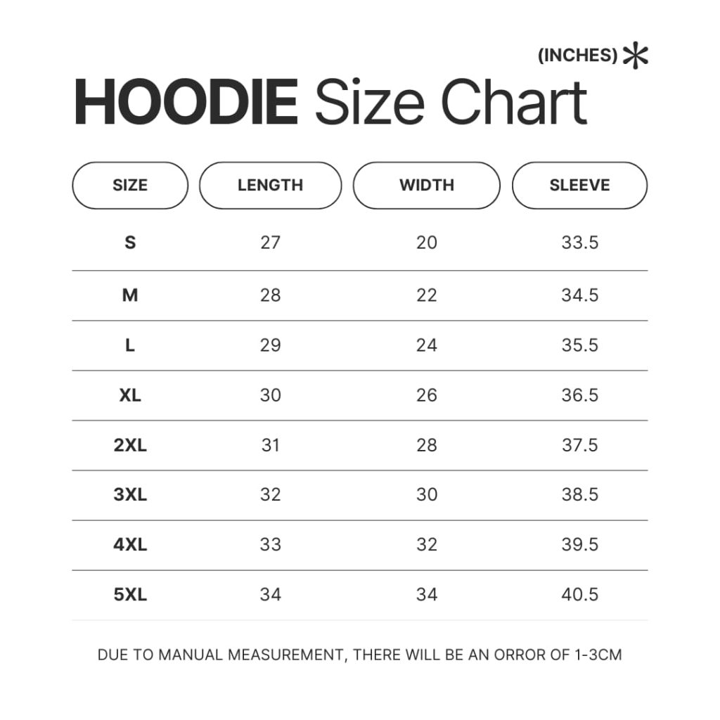 Hoodie Size Chart - Team Fortress 2 Merch