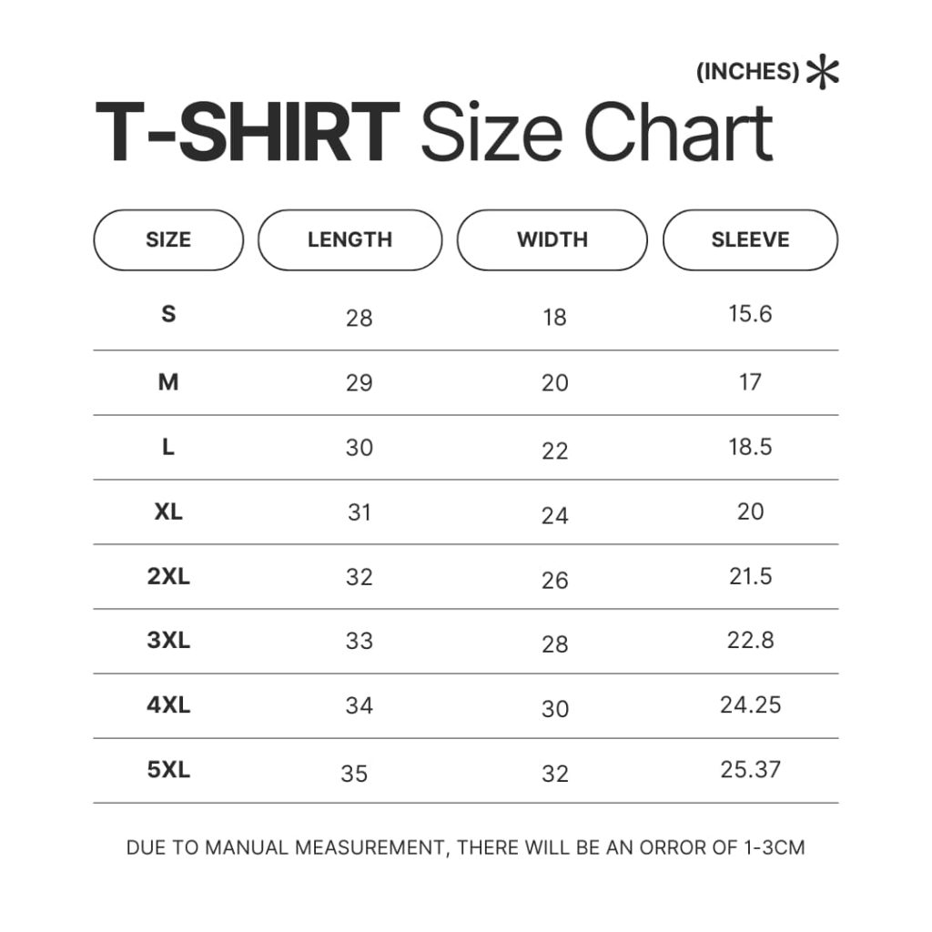 T shirt Size Chart - Team Fortress 2 Merch