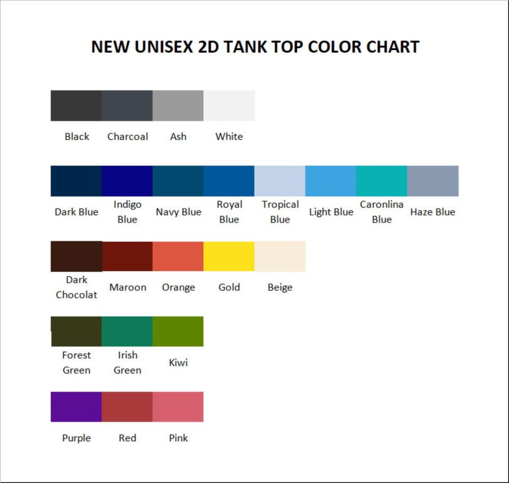 tank top color chart - Team Fortress 2 Merch