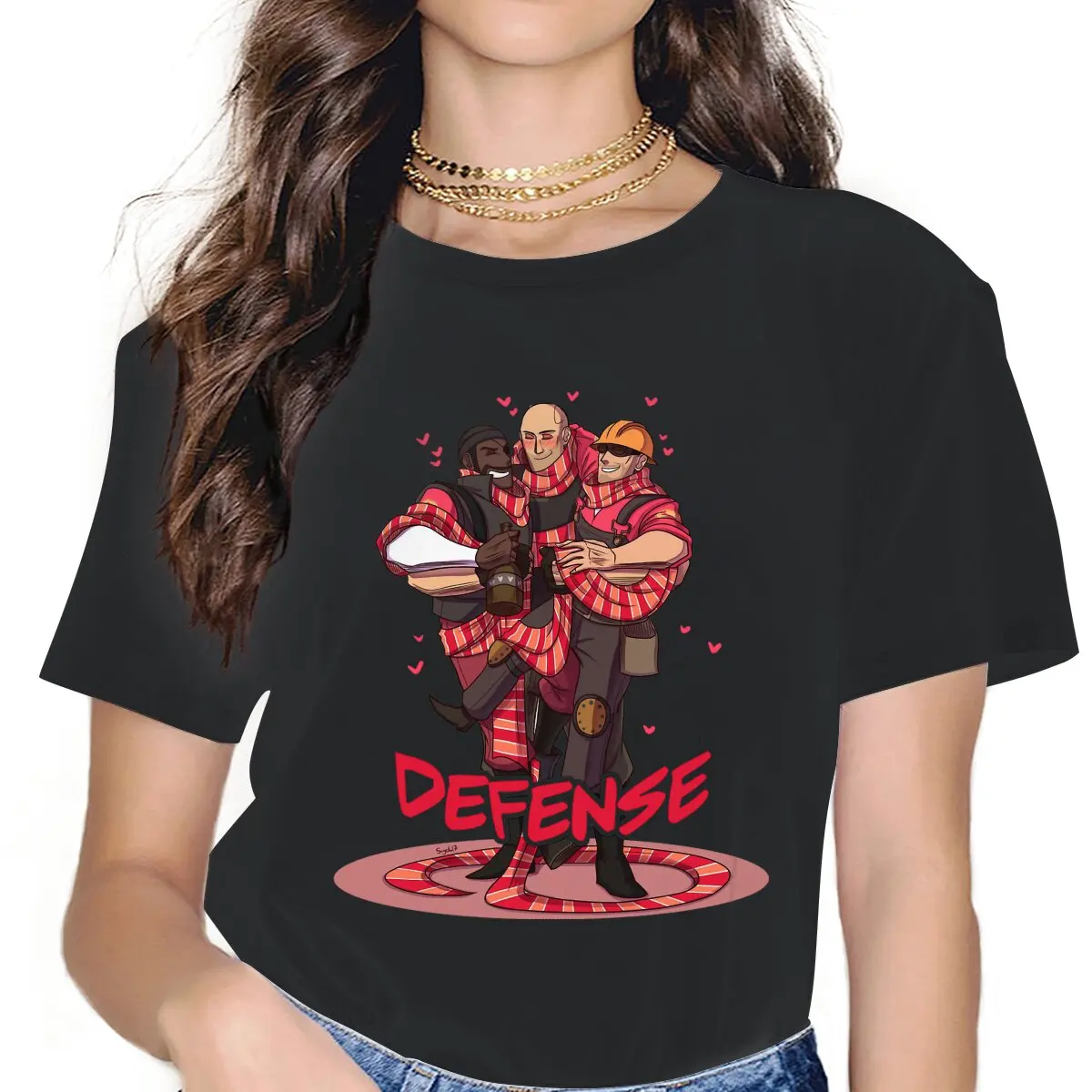 Defense Classes Women T Shirts Team Fortress 2 Shooter Game Vintage Tee Shirt Short Sleeve O - Team Fortress 2 Merch