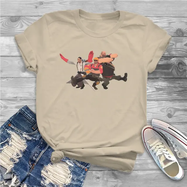 Kazotsky Kick Russian Dance Women Shirts Team Fortress 2 Shooter Game Oversized T shirt Kawaii - Team Fortress 2 Merch