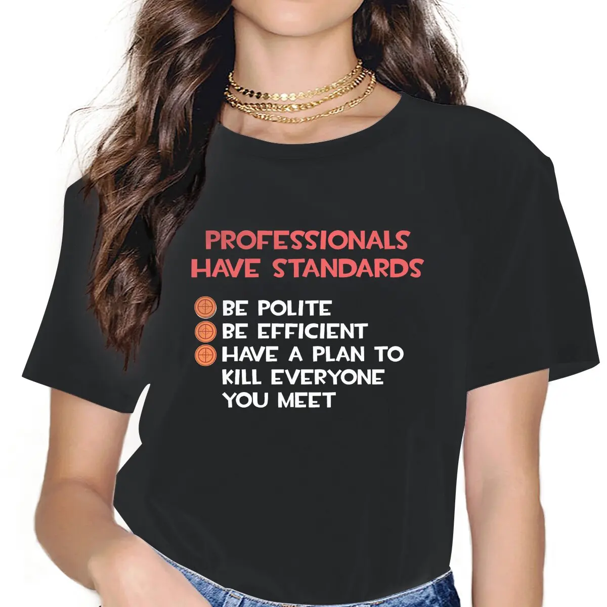 Professionals Funny Meme Feminine Shirts Team Fortress 2 Shooter Game Oversized T shirt Goth Vintage Female - Team Fortress 2 Merch
